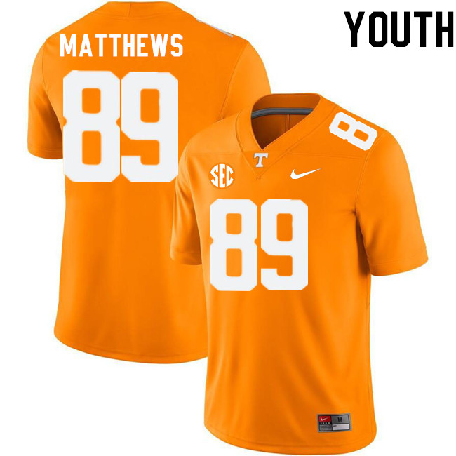 Youth #89 Mike Matthews Tennessee Volunteers College Football Jerseys Stitched-Orange